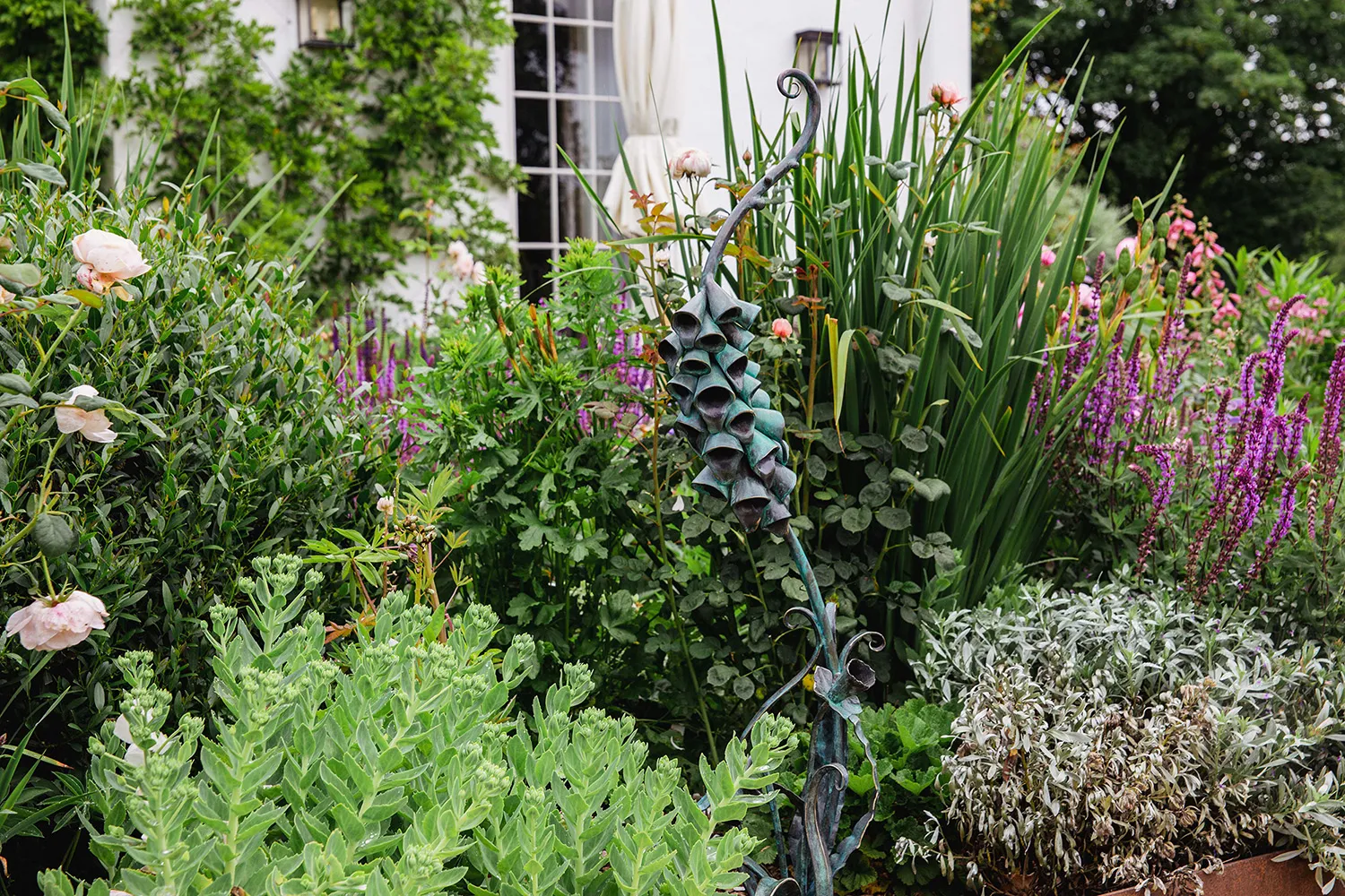 Foxglove Sculpture Bronze by Simon Connett Sculpture Foxglove Ironwork Gate - Handmade by Simon Connett
